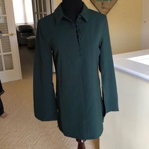 Emerald Half Button Down Blouse